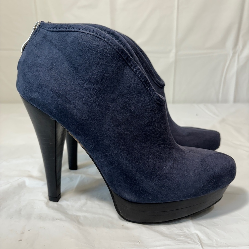 Vintage Bakers Ankle Booties suede blue platform Y2K